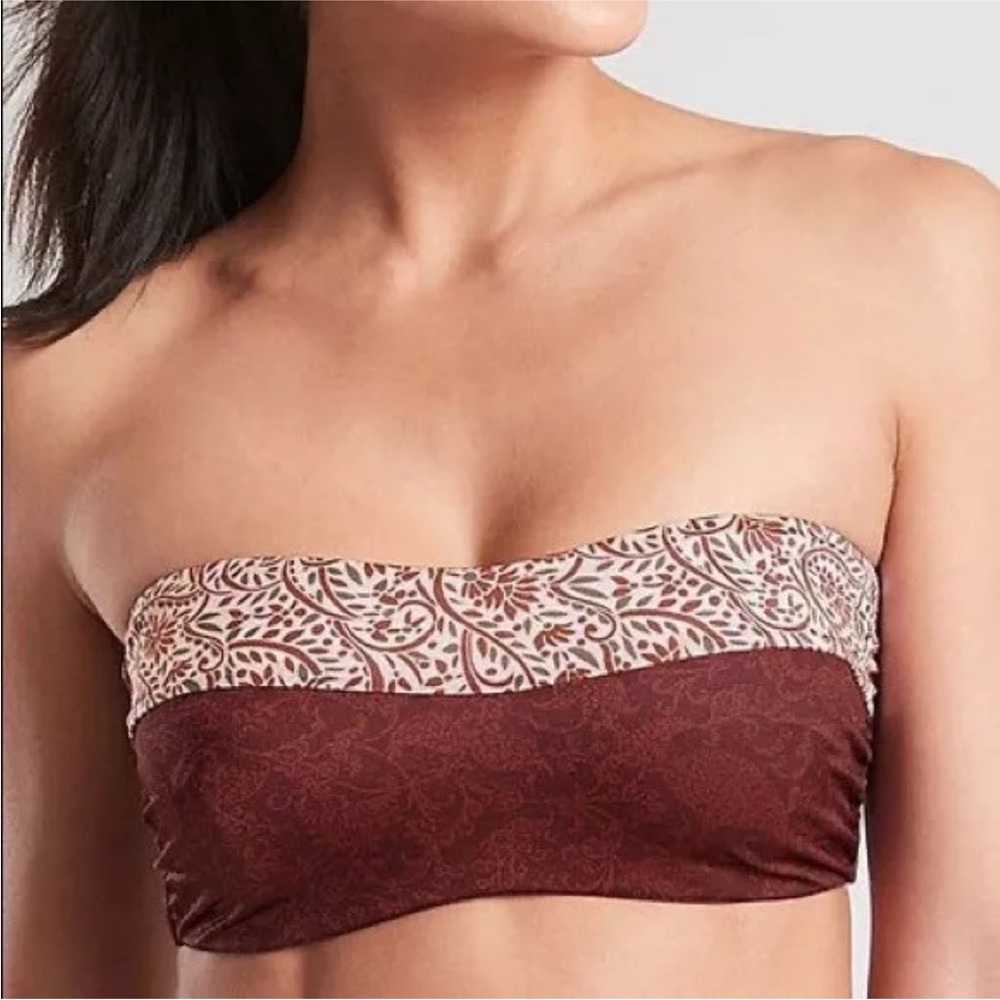 Athleta Aqualuxe Batik Bandeau Bikini Top - Picture 3 of 6